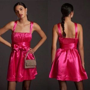 Anthropologie Maeve Hot Pink Fuschia Mini Dress